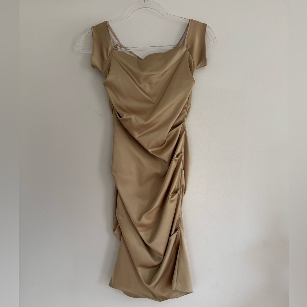 Betsy & Adam Gold MIDI Dress